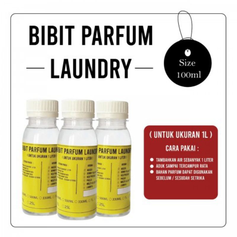 BIBIT BIANG PARFUM LAUNDRY PEWANGI BAJU 100ML UNTUK 1 LITER