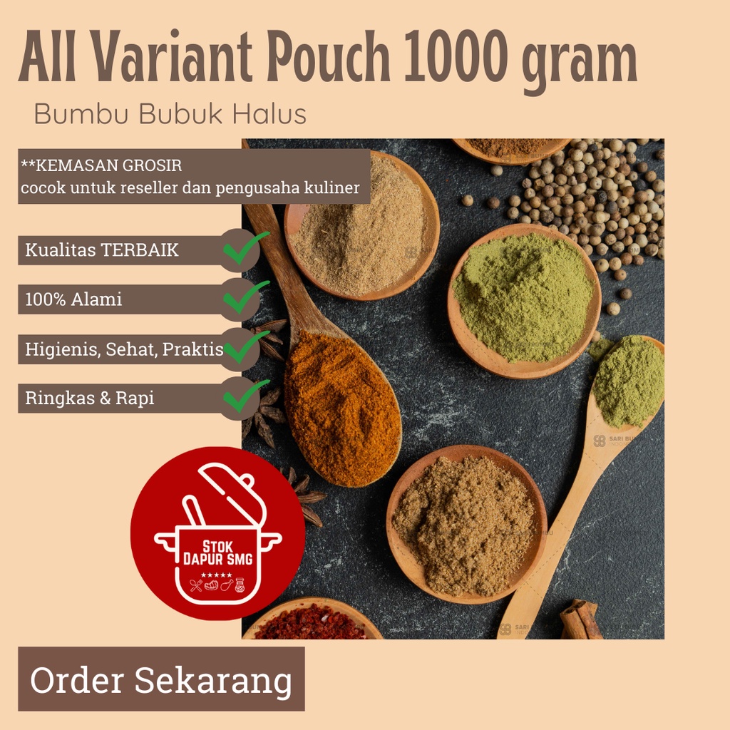 

Pasar Bumbu Dapur Rempah Bubuk Halus Lengkap All Varian Kemasan Grosir 1kg