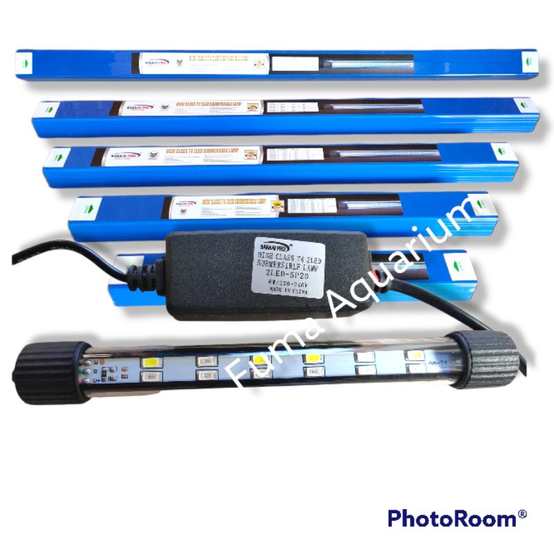 Lampu Celup Aquarium SAKKAI PRO T4-2LED-SP20 3X Mode Ganti Warna 6watt Led 2 Baris Aquarium Aquascape