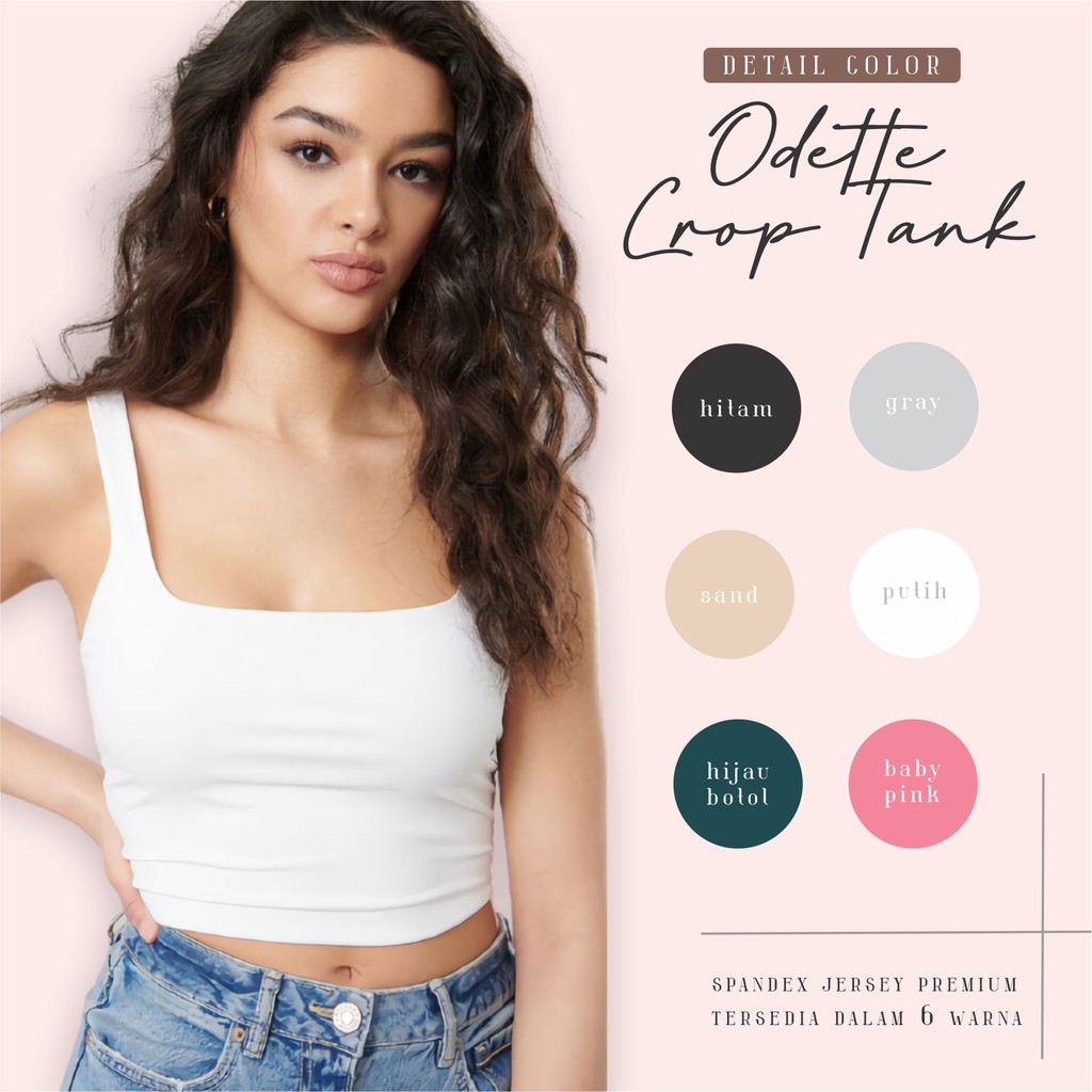 Firstact ODETTE TALI BESAR CROP TOP Tank Top Wanita bahan Spandex-4