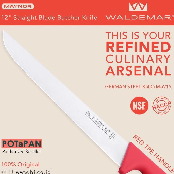 #####] Waldemar Maynor 12" Straight Butcher Knife NSF German SteelX50CrMoV15