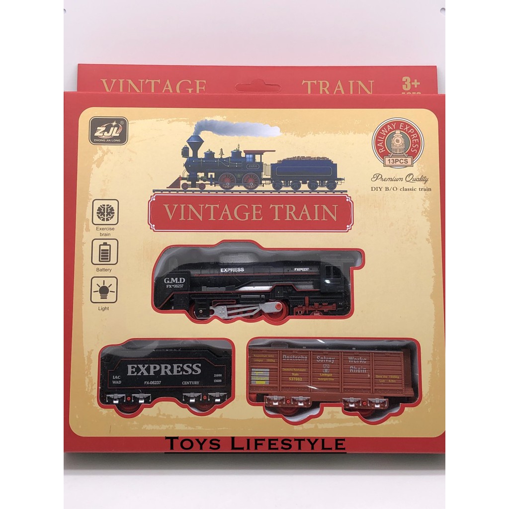 Mainan Anak Kereta Api / Vintage Classic Train w/ Track Set (PREMIUM)