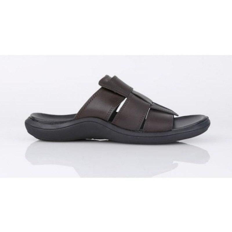 Sandal Slipper Pria Rain03 / Sendal Slide Slop Kulit asli  Coklat Full Kulit