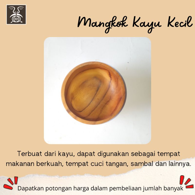 Mangkok Kayu Kecil/ Mangkok Kayu Sedang/ Mangkok Kayu Besar