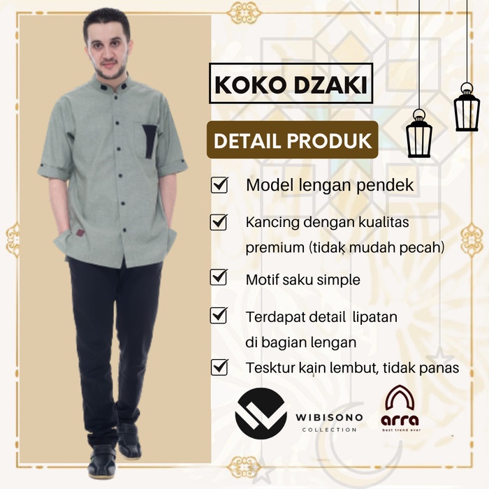 Baju Koko Pria Cowok  YU14 Dewasa Lengan Pendek Terbaru Premium Murah Original DZAKY 2