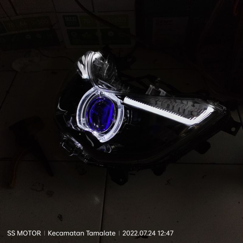 HEADLAMP / LAMPU DEPAN BILED PROJIE / PROJECTOR VAHID AES YAMAHA NMAX LAMA / OLD