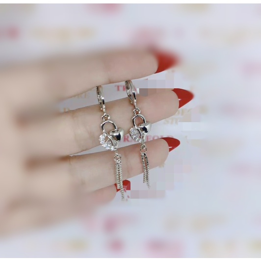 ANTING FASHION WANITA MODEL PERMATA BARIS DUA WARNA GOLD