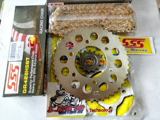 Gearset Sss 428 HSBT Vixion R15 Xabre Cb150R Cbr150 Tiger Megapro Verza Sonic Satria Fu Ninja KLX