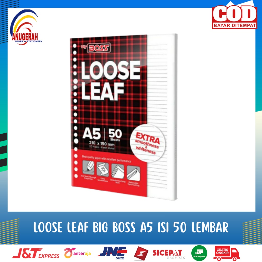 

BIG BOSS LOOSE LEAF A5 ISI 50 LEMBAR (PCS)
