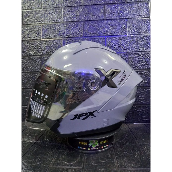 HELM JPX NOVA X V2 NEW SOLID DARK GREY ORIGINAL SNI DOT