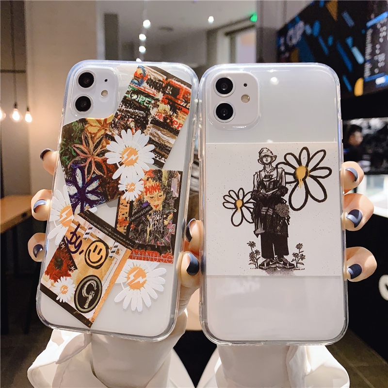 Casing Transparan Motif Lukisan Cat Minyak untuk iPhone 6S Plus 6 7 8