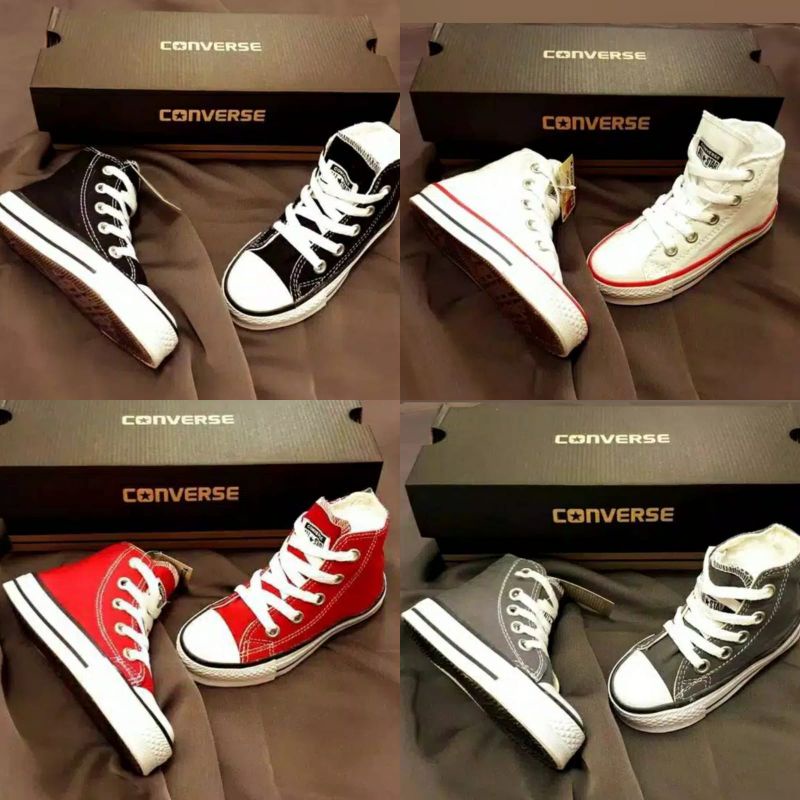 BEST SELLER!! SEPATU ANAK CONVERSE ALL STAR MODEL TINGGI / SEPATU SEKOLAH ANAK / SEPATU ANAK LAKI LAKI / SEPATU ANAK PEREMPUAN / SEPATU SEKOLAH HITAM