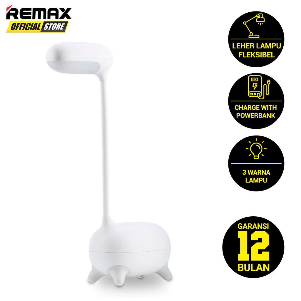 Remax Deer LED Lamp RT-E315 Garansi Resmi / Lampu LED Meja Belajar / Lampu LED Portable / Lampu Tidu