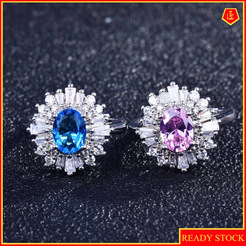 [Ready Stock]Fashion Personality Natural Sapphire Pink Diamond Ring