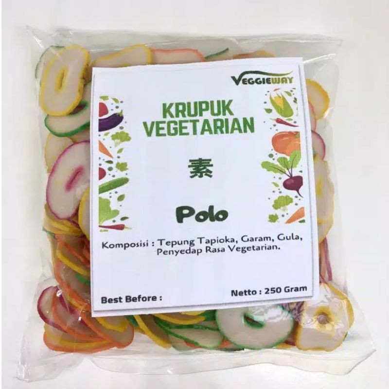 

Kerupuk Vegan Mentah Polo Warna-warni