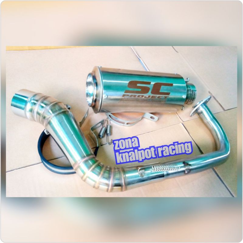 Knalpot sc project mio-xride-fino knalpot racing matic sc project
