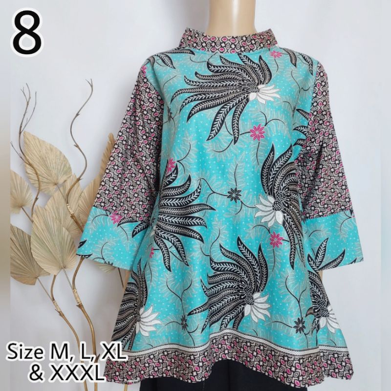 Blus Blouse Atasan Batik Wanita Kantor Kerja Jumbo Aserehe Mataram Primisima-8