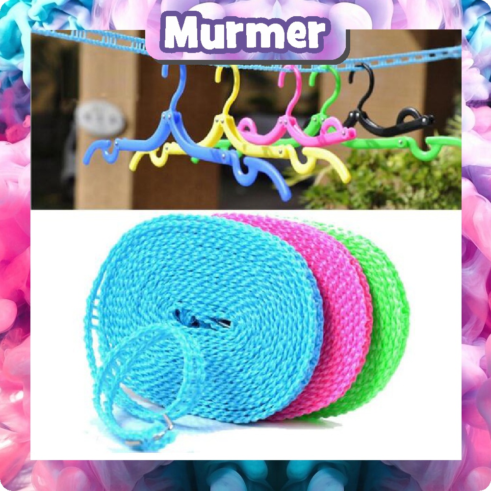 MurmerOfficial R004 Tali Jemuran Baju Lubang Gantungan 5 Meter Hanger Pakaian Portable Panjang Murah