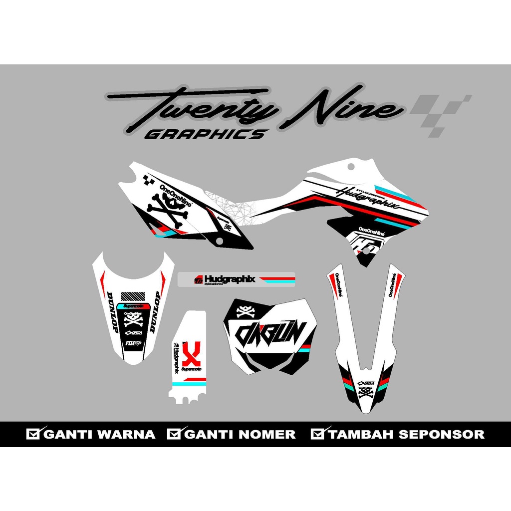 DECAL STICKER MOTOR CROSS KLX DTRACKER FULL BODY COSTUME DESIGN / DECAL SUPERMOTO KLX D TRACKER / DE