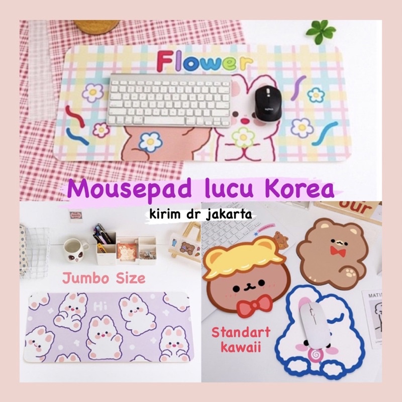 BISA COD MOUSEPAD LUCU KOREA MOUSE PAD GAMING Karakter Desk Pad Anti Slip Alas Komputer Mousepad Jumbo Aksesoris Komputer Large Laptop cushion