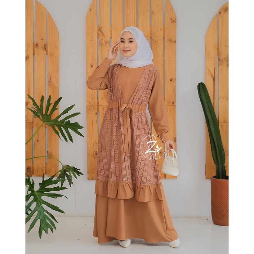 GAMIS ALEEMA ori ZR dress brokat terbaru ibu anak couple series pesta kondangan hajatan seragaman