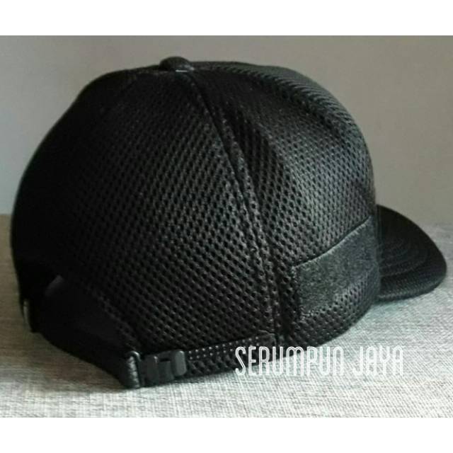 TOPI LOGO SECURITY PUTIH - TOPI SECURITY LOGO PUTIH BESAR JARING DOBEL MESH VELCRO + PATCH