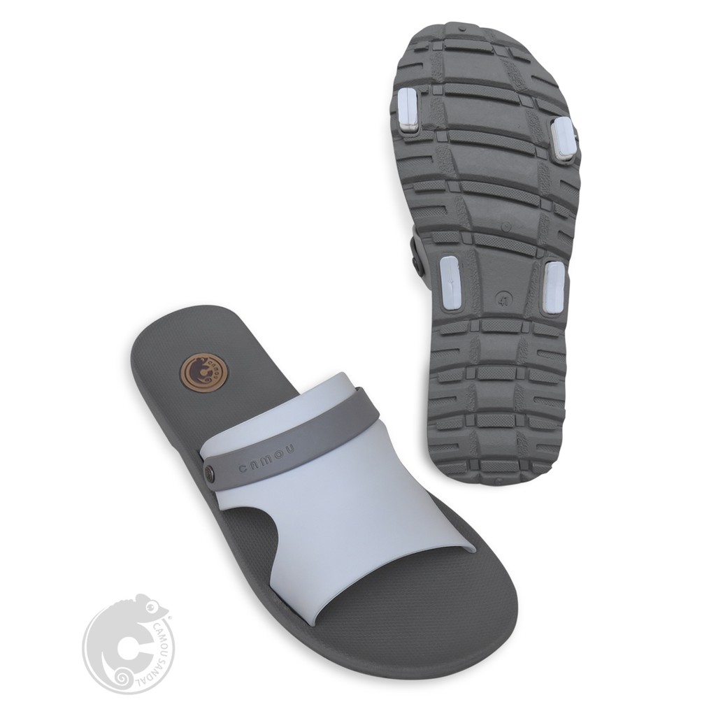 Sandal Slip On Pria Full Karet CAMOU - DOMINIC Grey