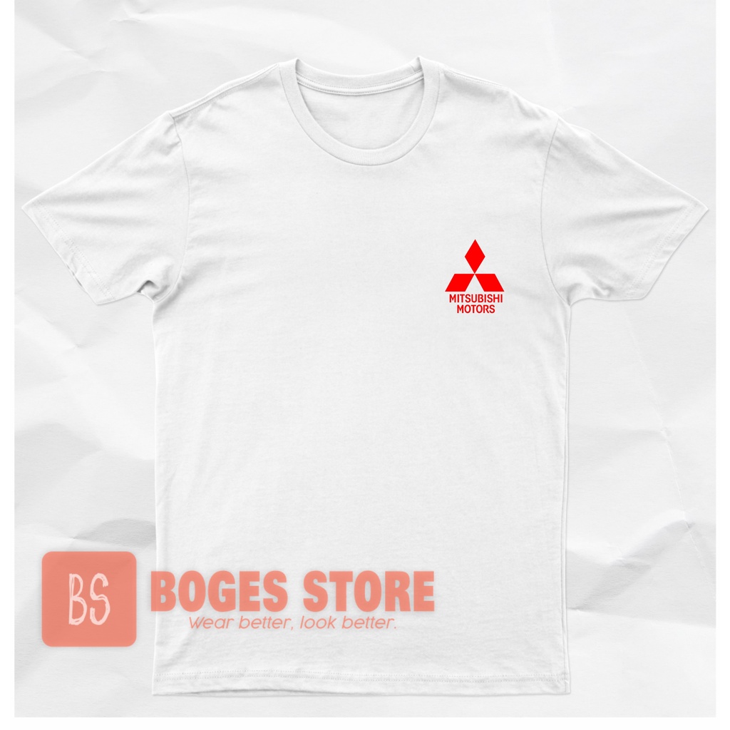 BOGES STORE - Kaos Distro Unisex / Kaos Mitsubishi Motors / Kaos Logo Mitsubishi Motors / Kaos Mobil