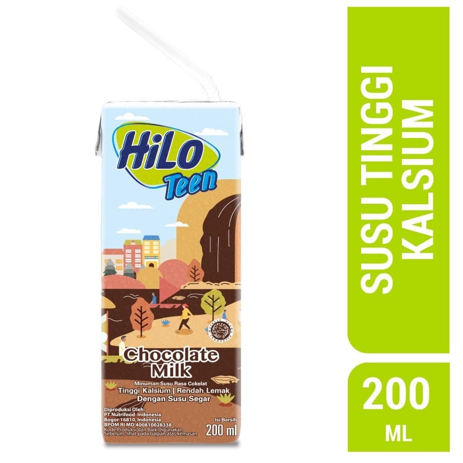 

HiLo Teen Chocolate Milk 200 ml RTD UHT Cokelat Coklat