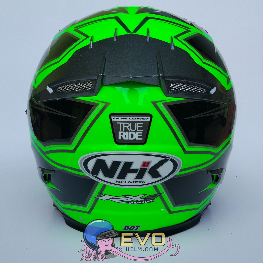 NHK RX9 HAWK (SE) GRAPHIC Full Face - Double Visor GREEN FLUO - SILVER