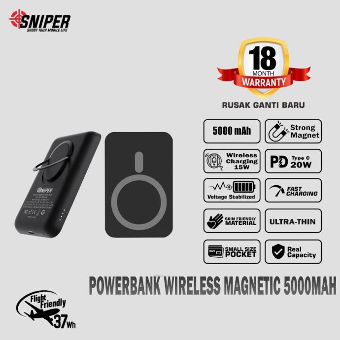 Sniper Powerbank Wireless Magnetic Magsafe