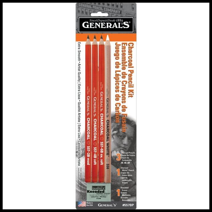 

Force | General'S Charcoal Pencil Kit With Eraser (5 Pcs)