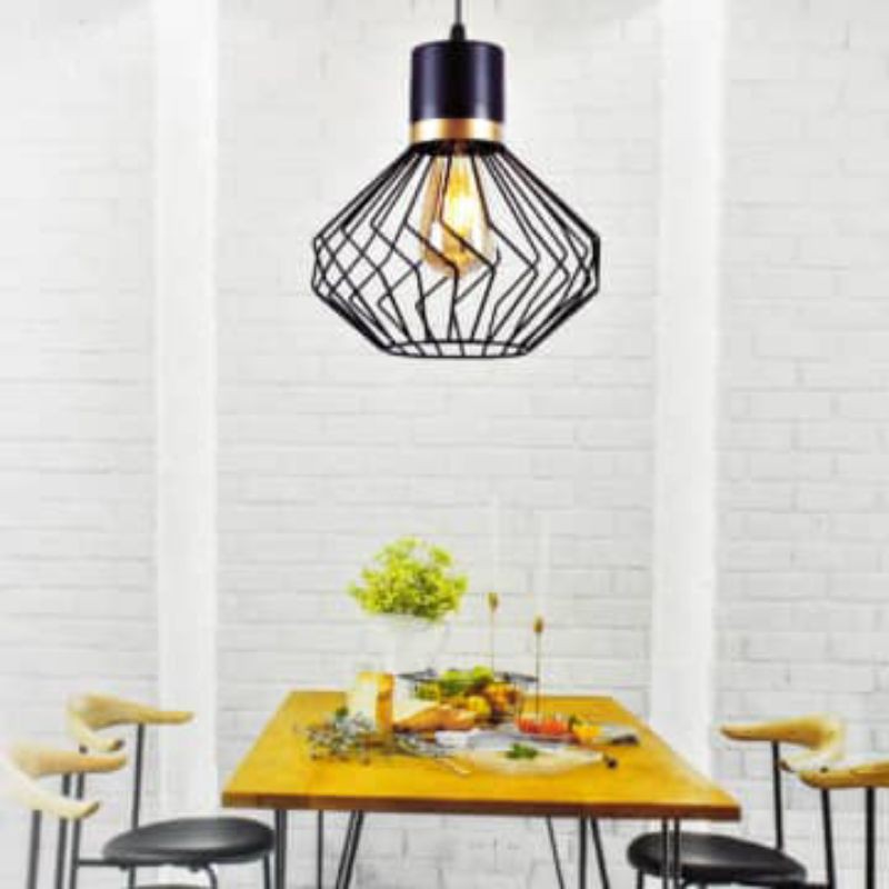 Eglare Khola Lampu Gantung Hias - Hitam