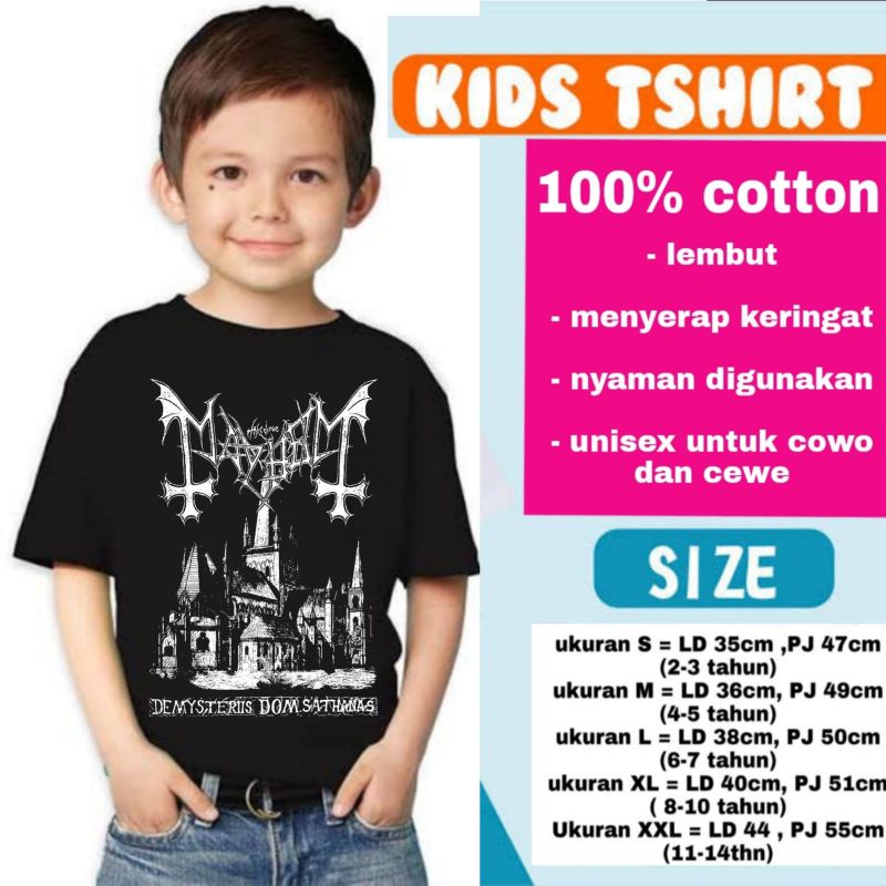 KAOS MAYHEM T-SHIRT KIDS BAJU BAND METAL ANAK UMUR 1 - 12 TAHUN USIA 1 2 3 4 5 6 7 8 9 10 11 12 HITA