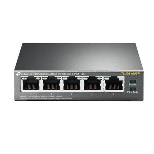 TP Link 5 Port 10/100Mbps Desktop Switch with 4 Port PoE TL-SG1005P