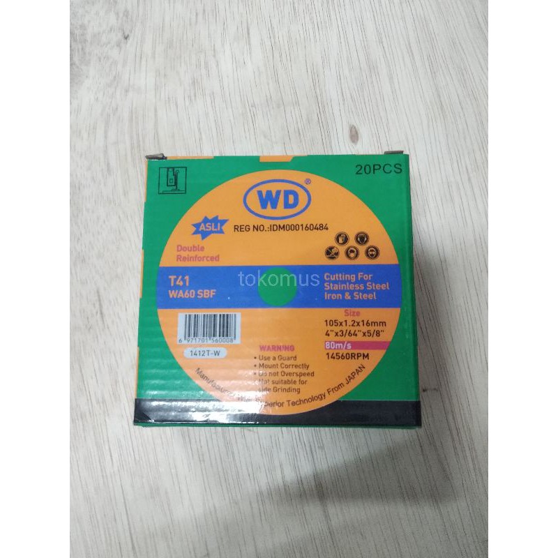 Batu Gurinda Gerinda Potong Besi Mata Cutting Wheel Wd 4 X 1.2 Asli