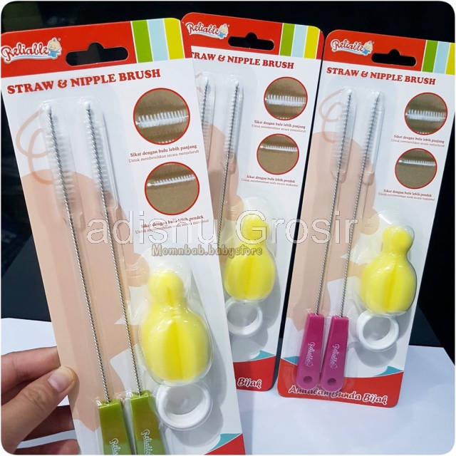 Reliable Straw n Nipple Brush Sikat Sedotan dan Empeng RSB-7810