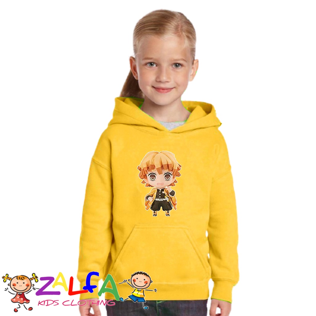 JAKET ANAK PEREMPUAN JAKET HOODIE KIMETSU NO YAIBA ZENITSU DEMON SLAYER