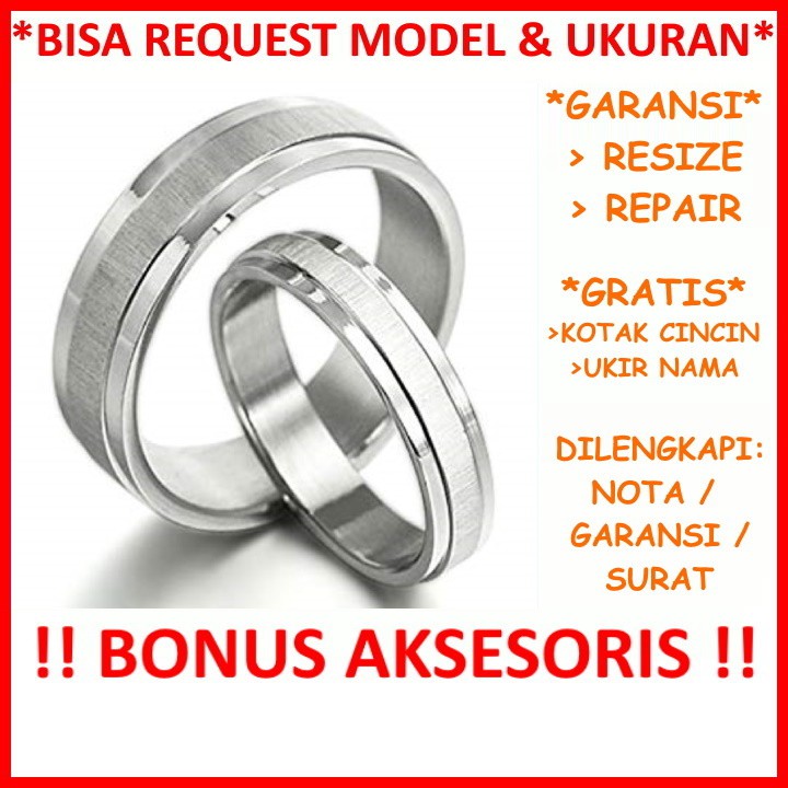 Bisa Pesan Model Cincin Kawin Tunangan Nikah Perak Garansi Silver Asli Gratis Ukir Tulis Nama Id10