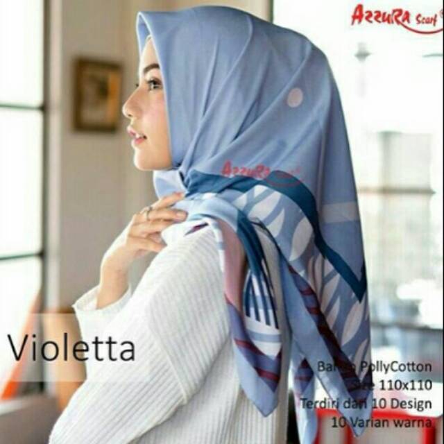 Jilbab Segiempat motif - Violetta by Azzura