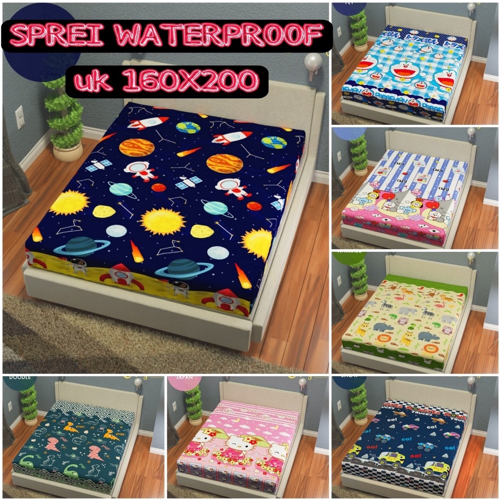 SPREI WATERPROOF ANTI AIR ANTI OMPOL UKURAN 160 X 200