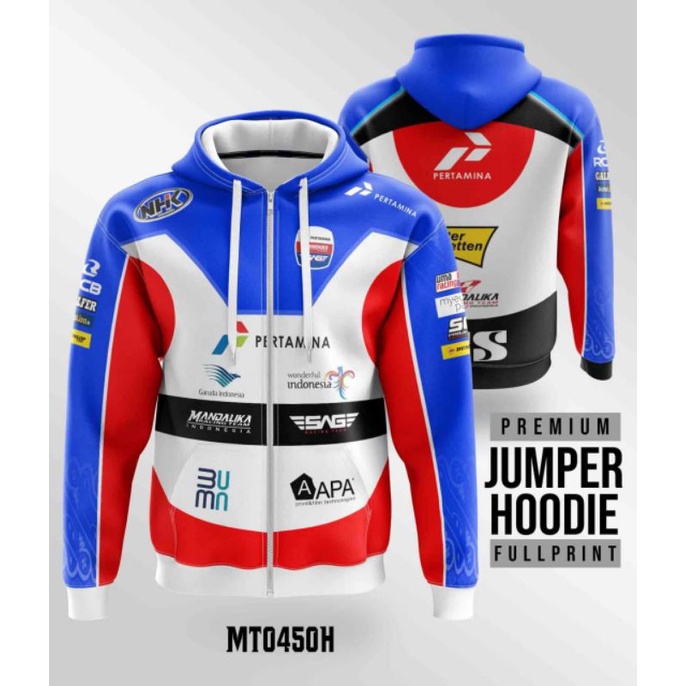 Jaket Hoodie Pertamina Mandalika SAG Racing Team