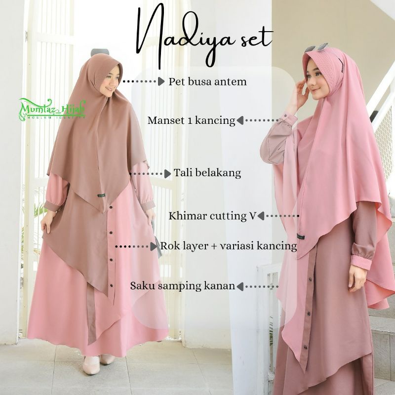 NADIYA SET by MUMTAZ HIJAB (GAMIS, KHIMAR, CADAR)