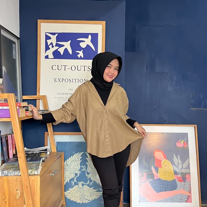 kemeja Linen Oversize - Olivia shirt