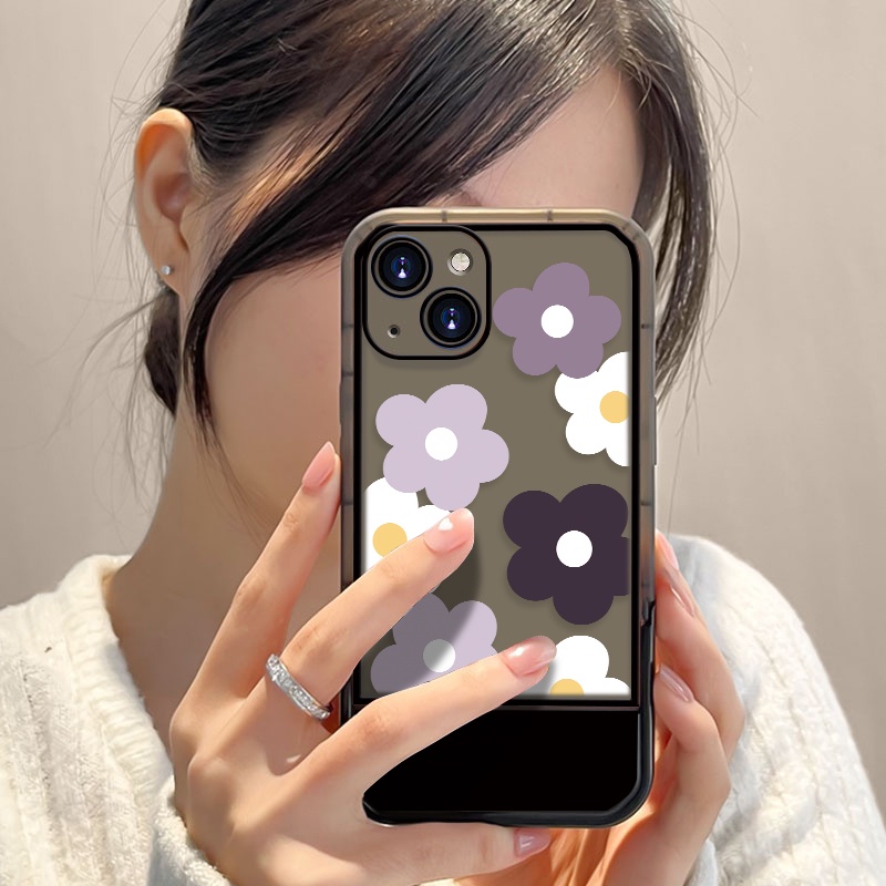 Soft Case TPU Transparan Shockproof Motif Bunga Untuk iPhone 13 12 11 Pro X XR XS Max SE 2020 6 6S 7 8 Plus