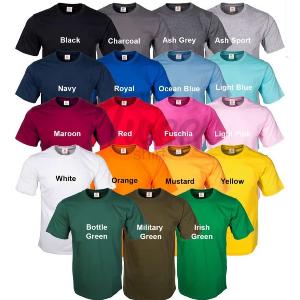  BERGARANSI 17 Warna Kaos  Polos  Soft Cotton Combed 30s 