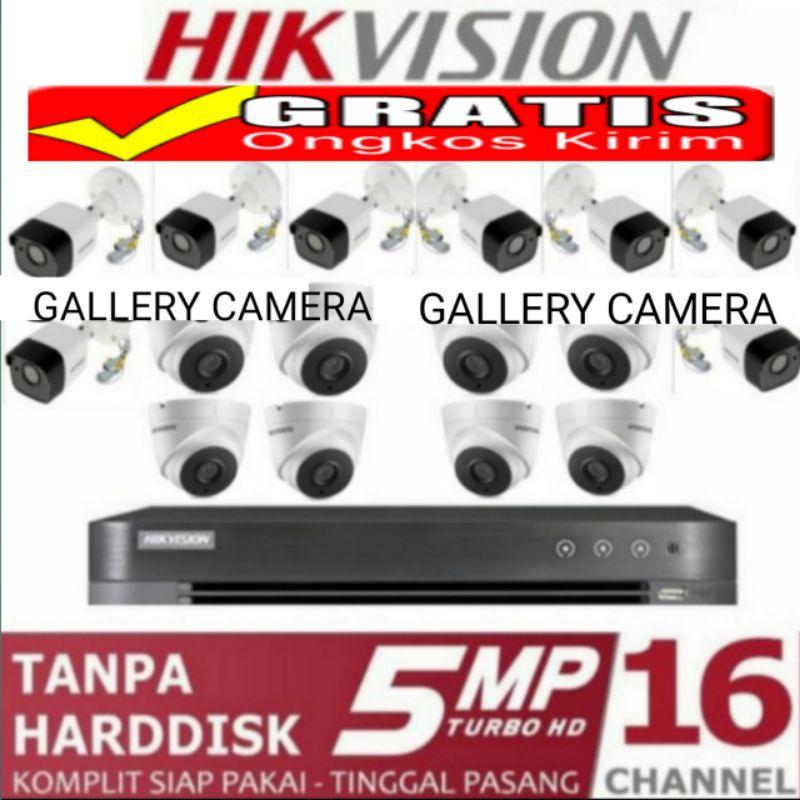 PAKET CCTV HIKVISION 16 CHANNEL 16 KAMERA 5MP 2560P PAKET NON HARDISK