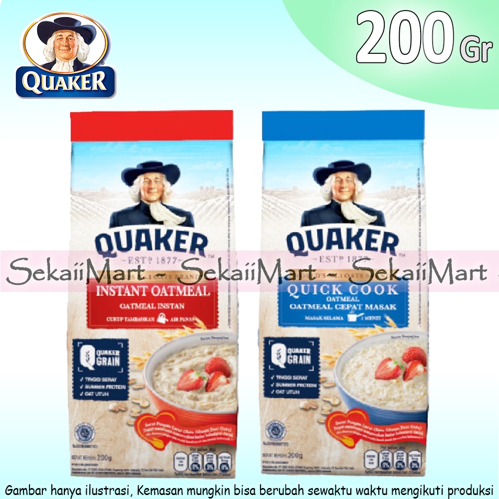 

QUAKER OATS Instant / Quick Cook OatMeal - Oat Sarapan Kemasan Kecil 200g