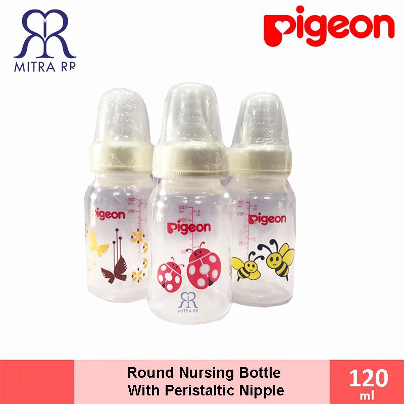 Pigeon Peristaltic Nipple Round Nursing Bottle 120ml 240ml / Botol Susu Pigeon Nipple Ulir Satu