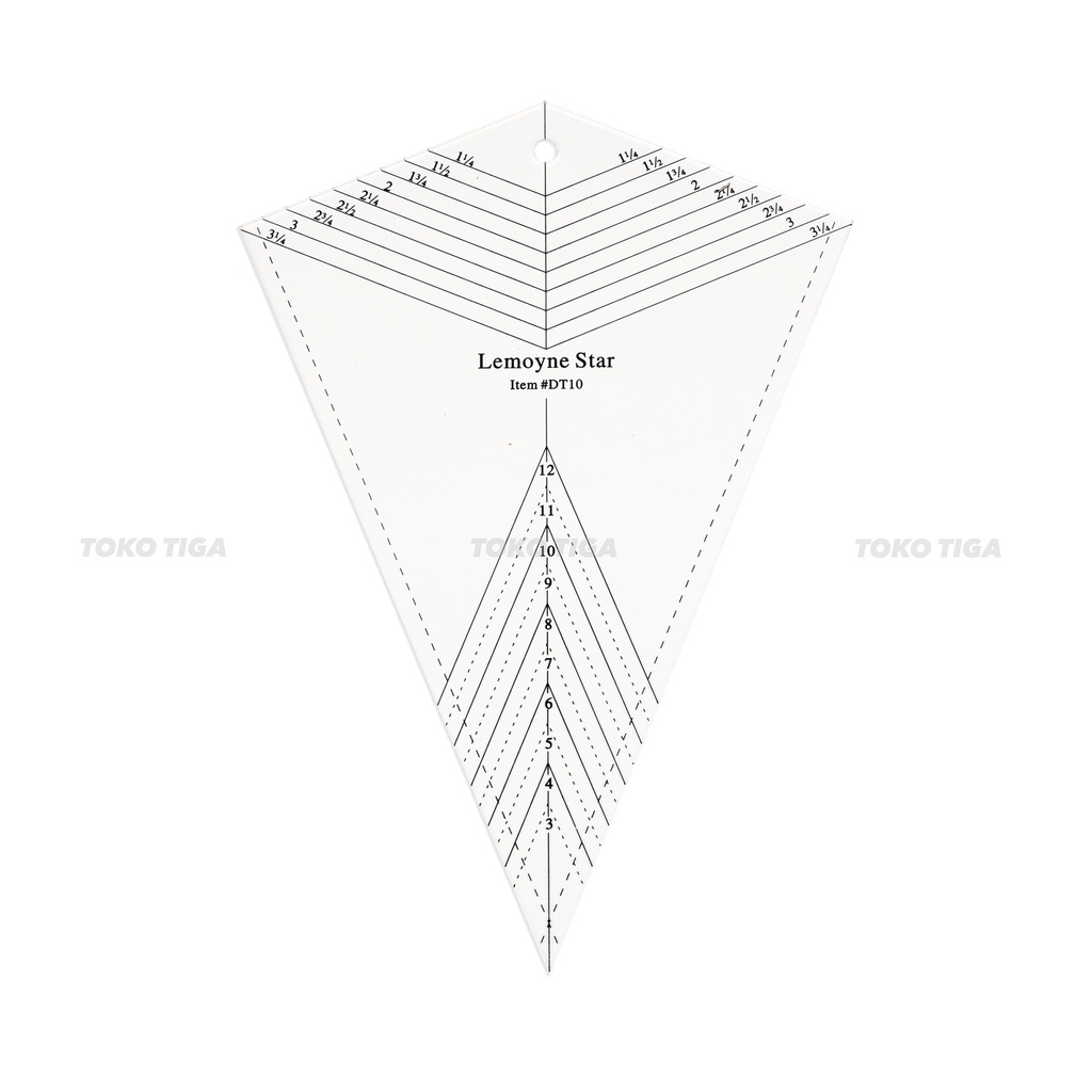Penggaris Patchwork / Quilting Ruler Lemoyne Star (DT-10)